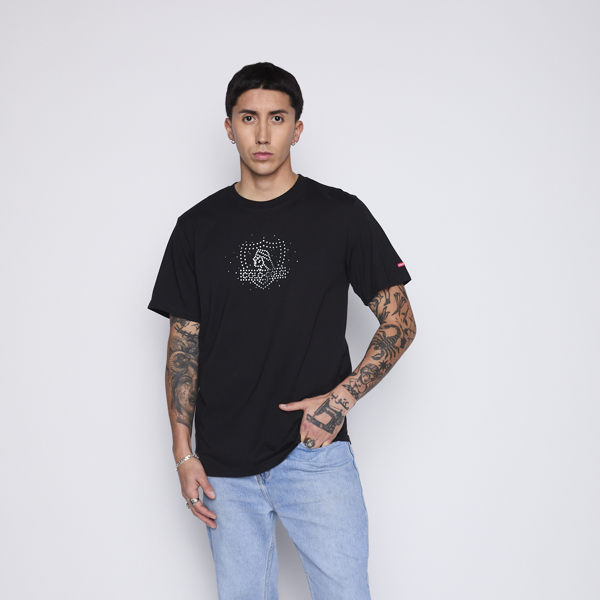 Polera Colo Colo Urbano Hombre Escudo Stars Negro