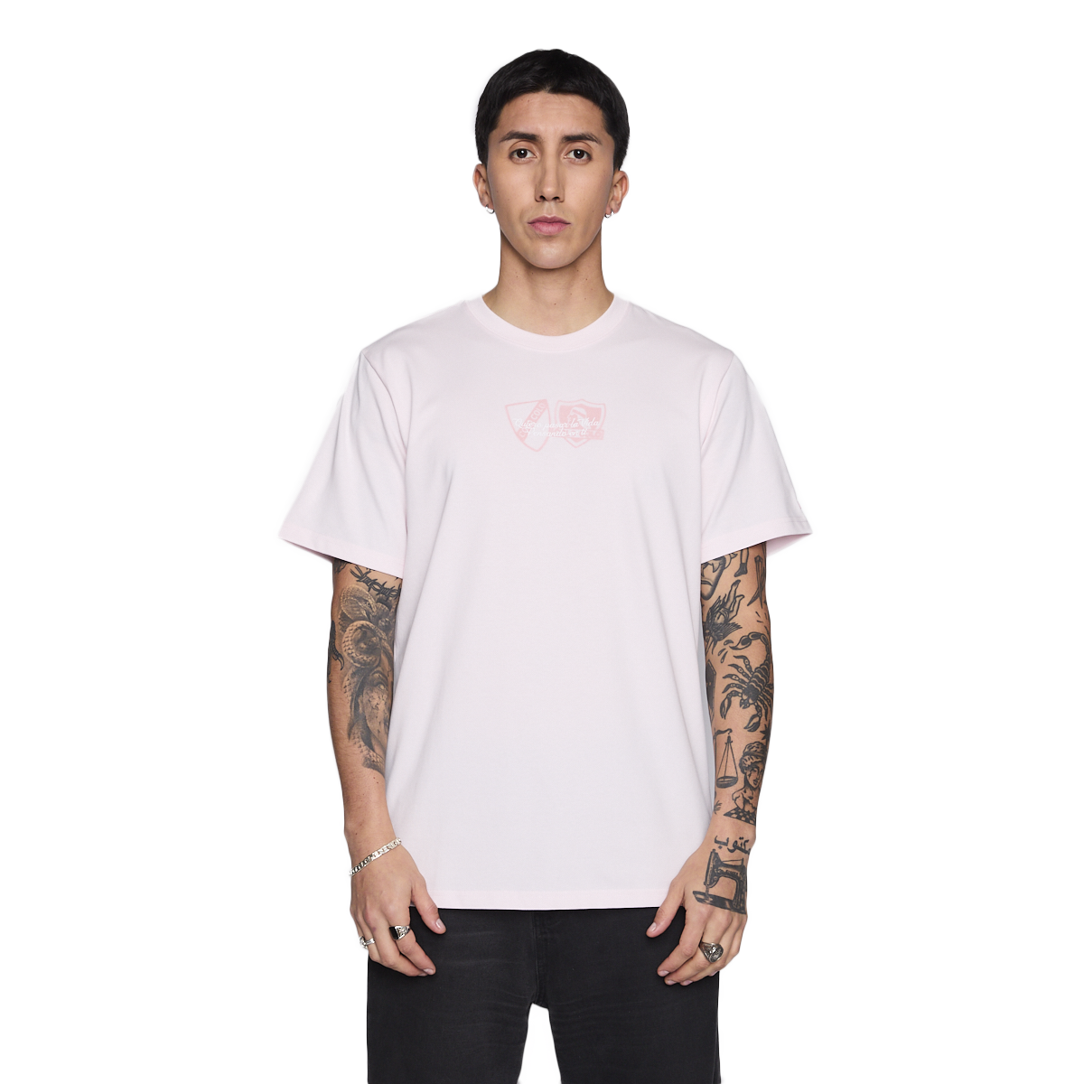 Polera Colo Colo Urbano Hombre Quiero Seguirte Rosado