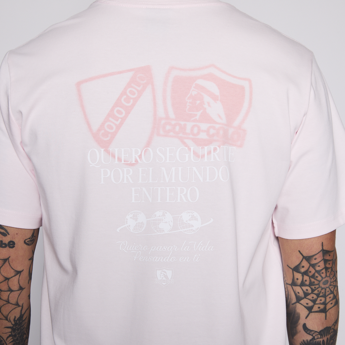 Polera Colo Colo Urbano Hombre Quiero Seguirte Rosado