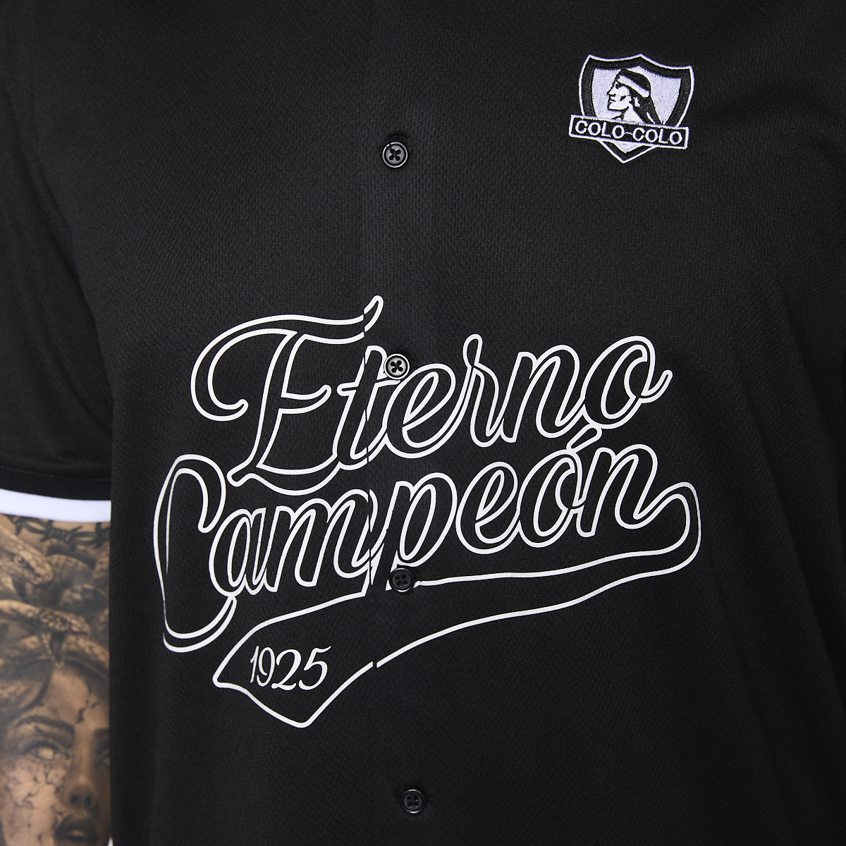 Camiseta Baseball Colo Colo Urbano Hombre Eterno Campeón Negro