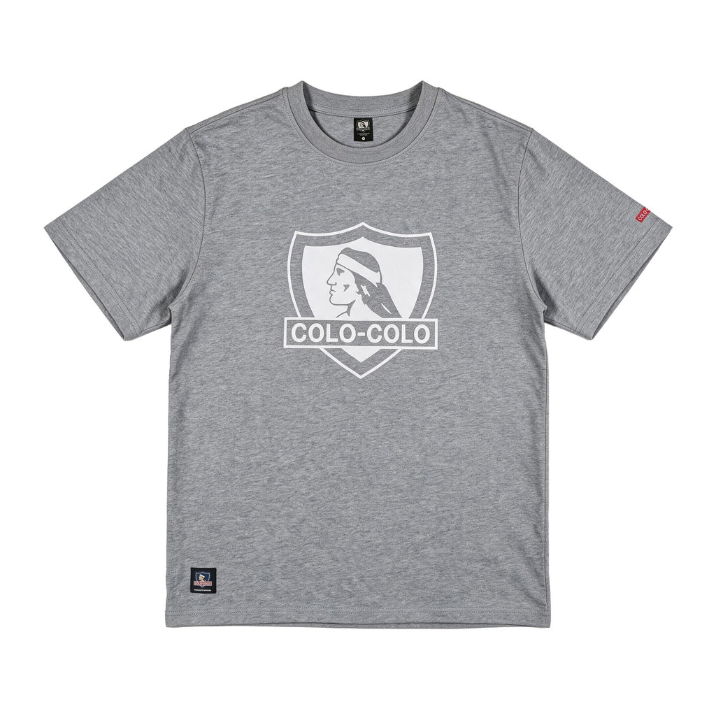 Polera Colo-Colo Urbano Classic Gris Escudo Blanco