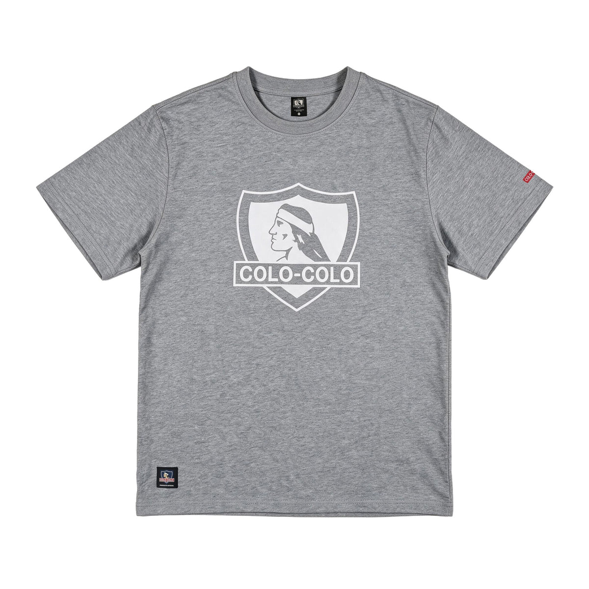 Polera Colo-Colo Urbano Classic Gris Escudo Blanco