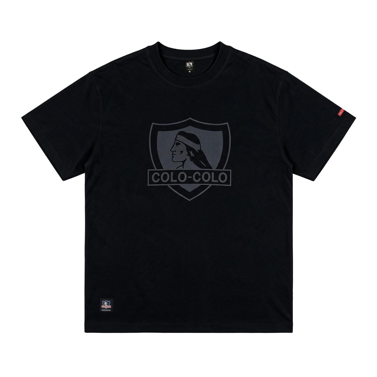 Polera Colo-Colo Urbano Classic Negro Escudo Gris