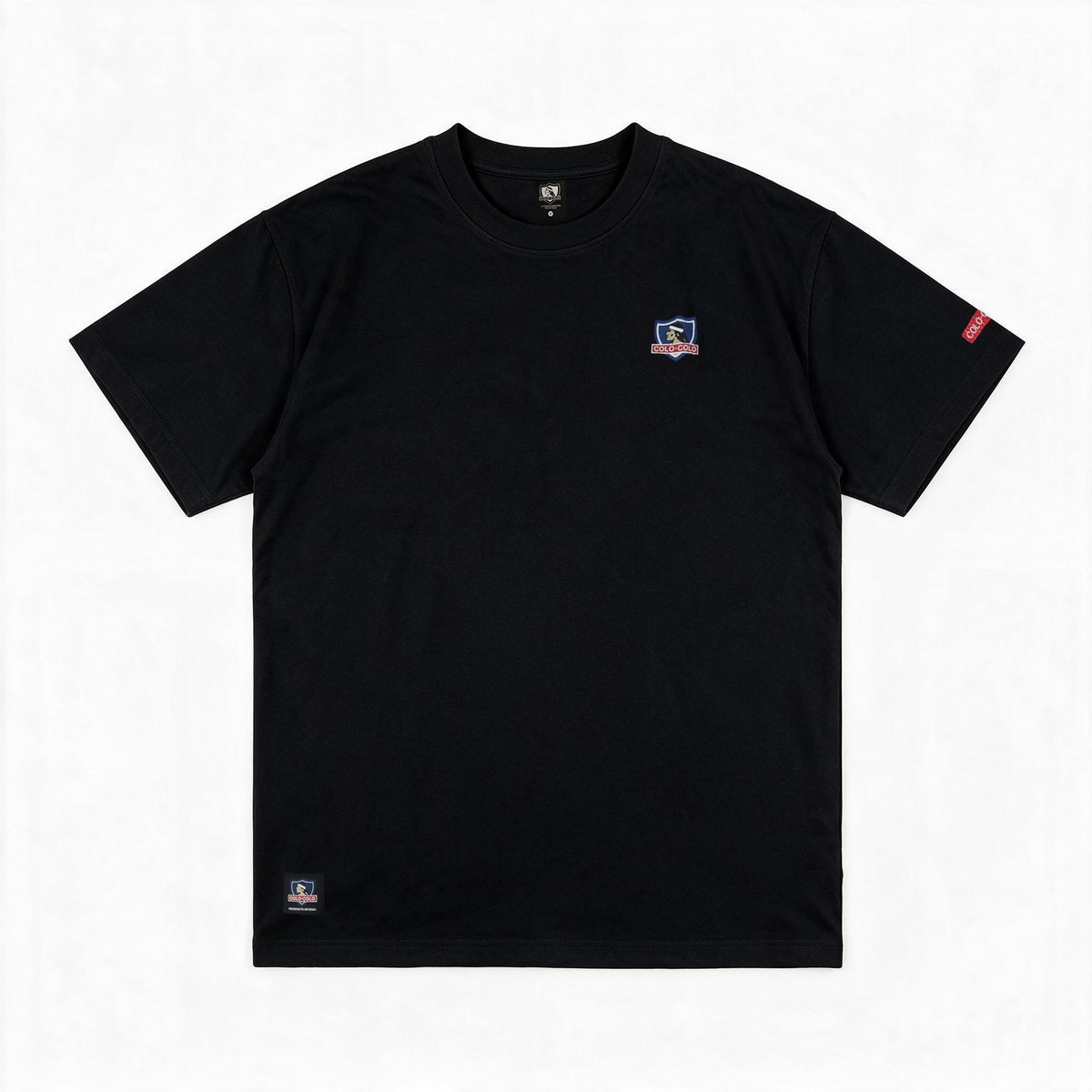 Polera Colo-Colo Urbano Oversize Negro Escudo Pequeño Full Color