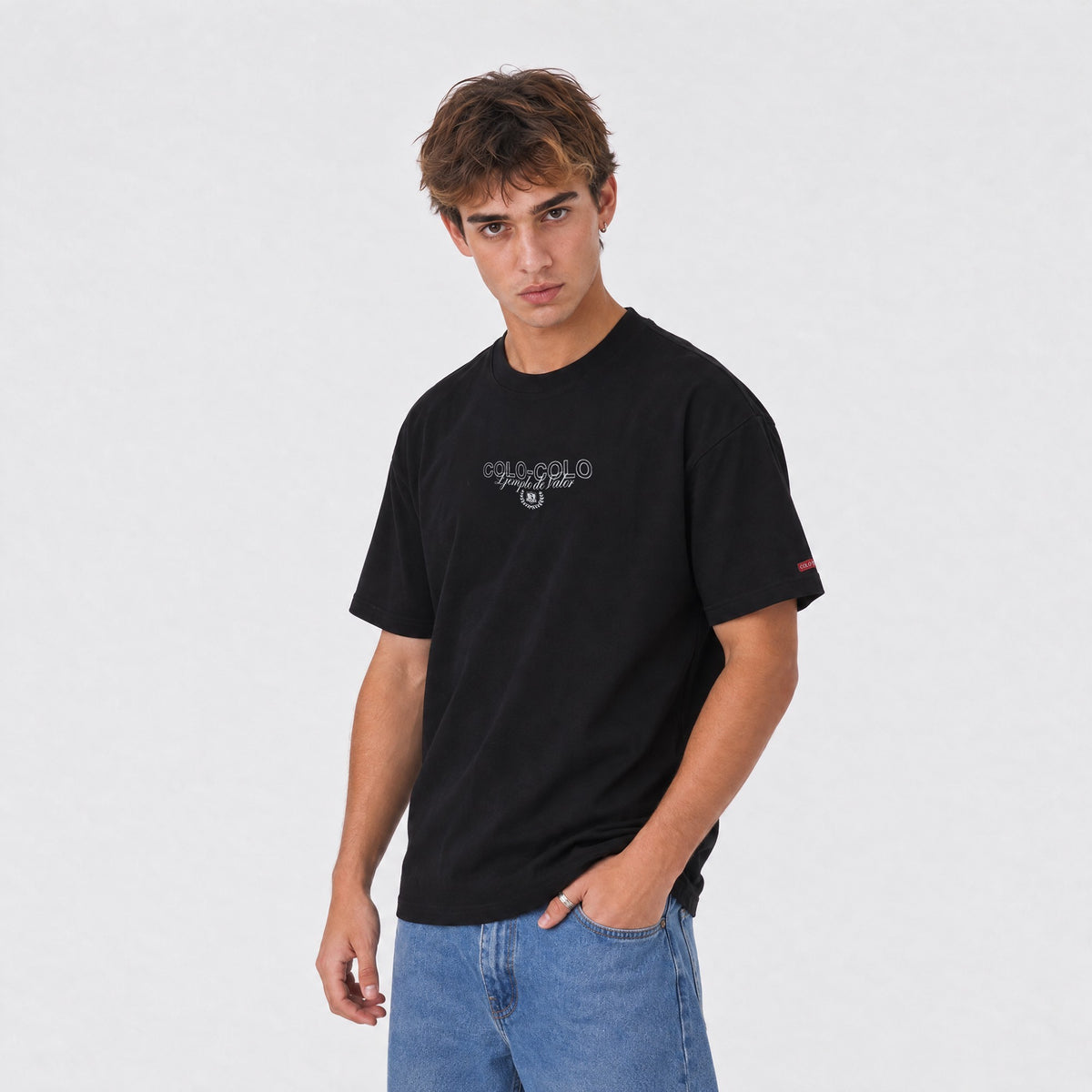 Polera Colo-Colo Urbano Oversize "Ejemplo de Valor" Negro