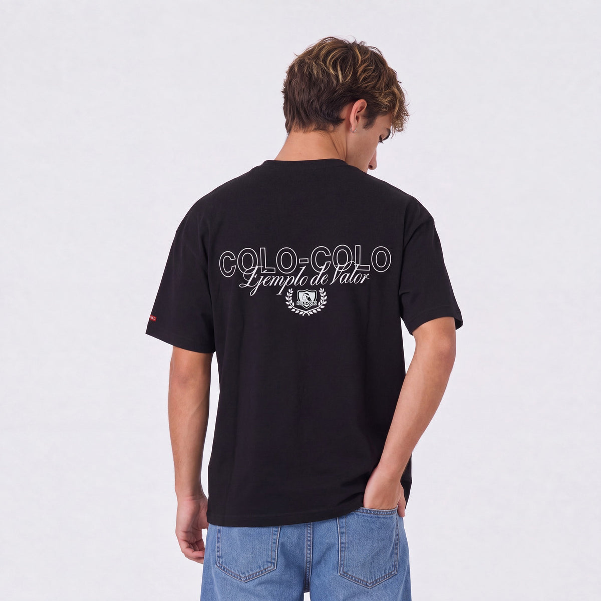 Polera Colo-Colo Urbano Oversize "Ejemplo de Valor" Negro