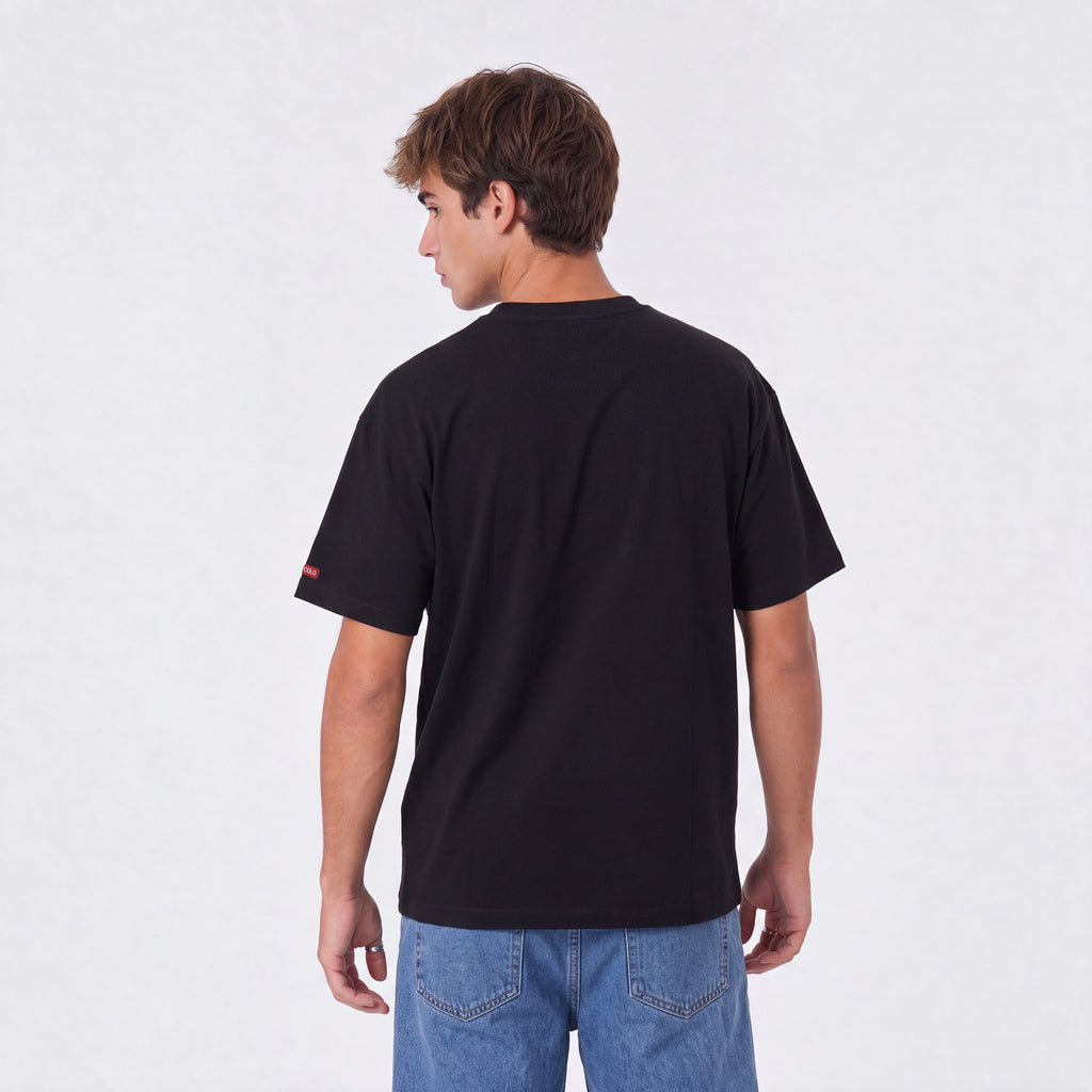 Polera Colo-Colo Urbano Oversize Escudo Mosaico Negro