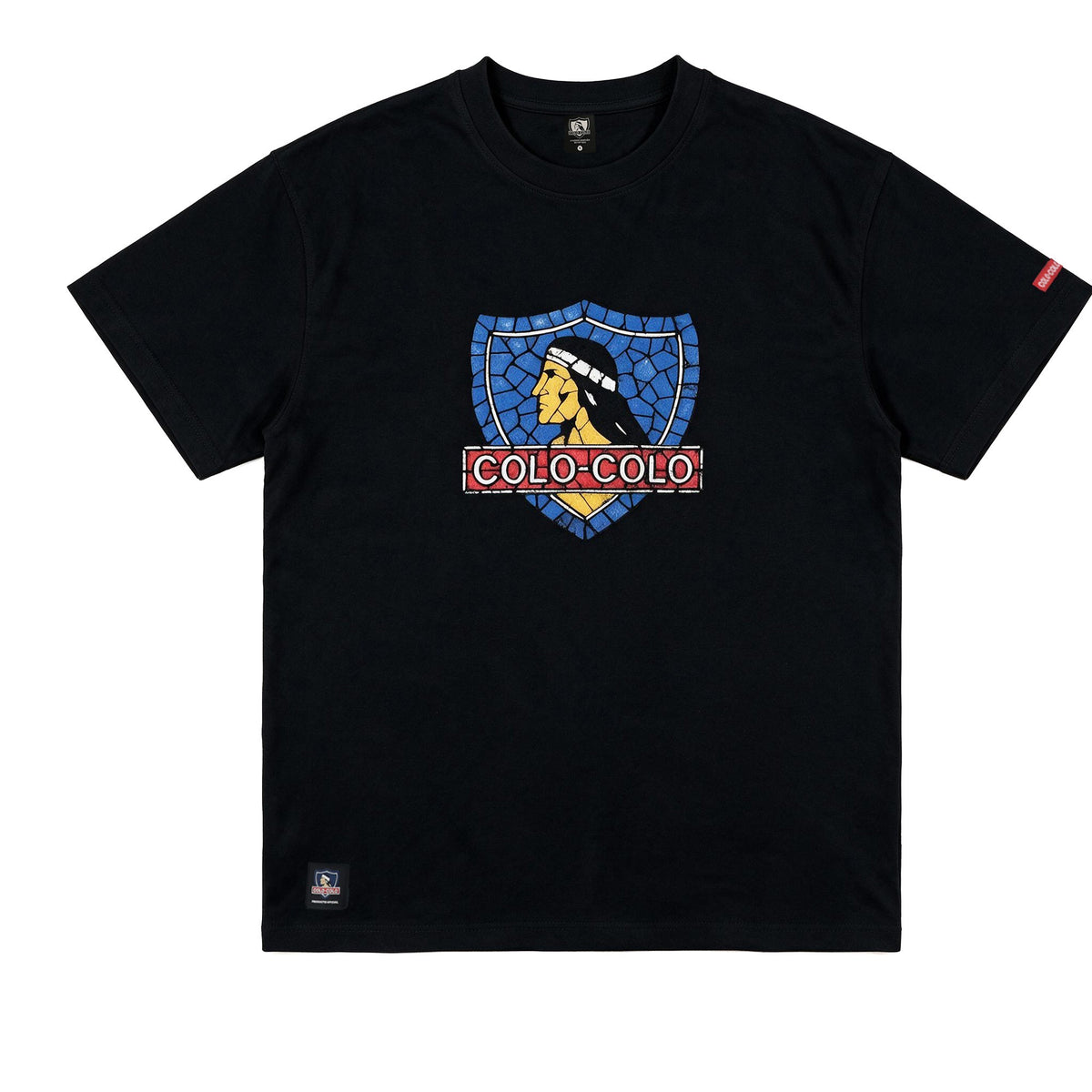 Polera Colo-Colo Urbano Oversize Escudo Mosaico Negro