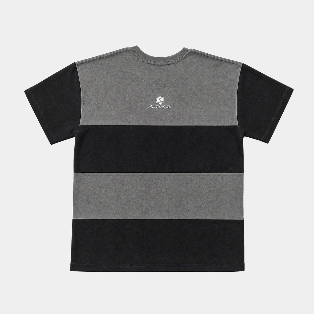 Polera Colo-Colo Urbano Oversize Color Block Negro y Gris
