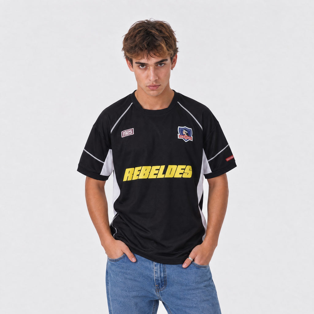 Polera Colo Colo Urbano Rebeldes Negro