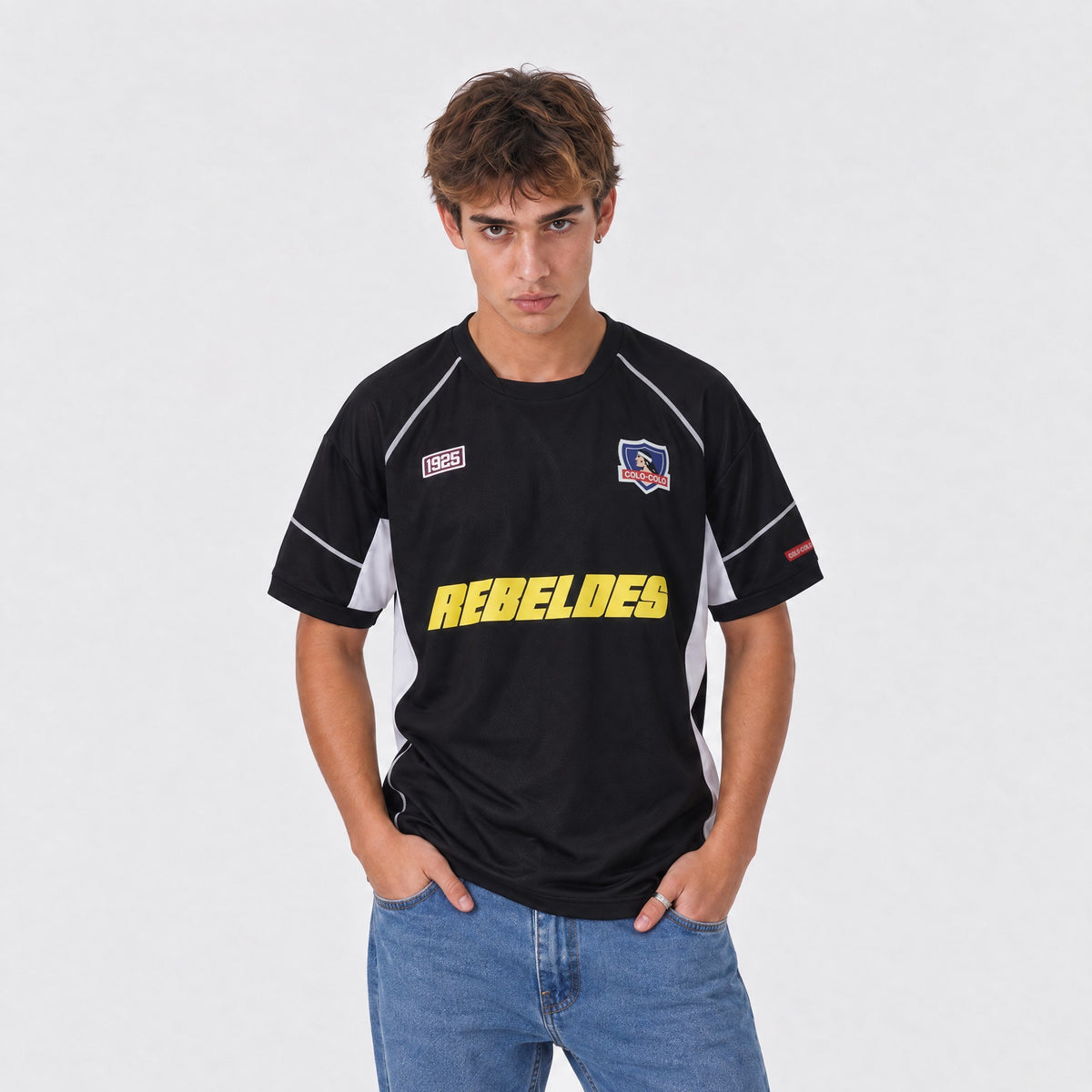 Polera Colo Colo Urbano Rebeldes Negro