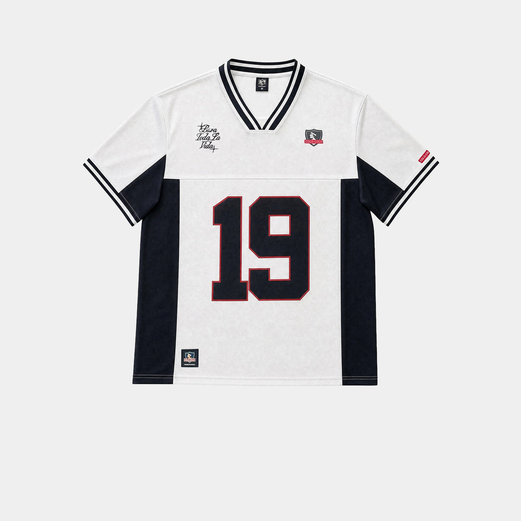Polera Colo-Colo Urbano Oversize Block Core 1925 Blanco y Negro