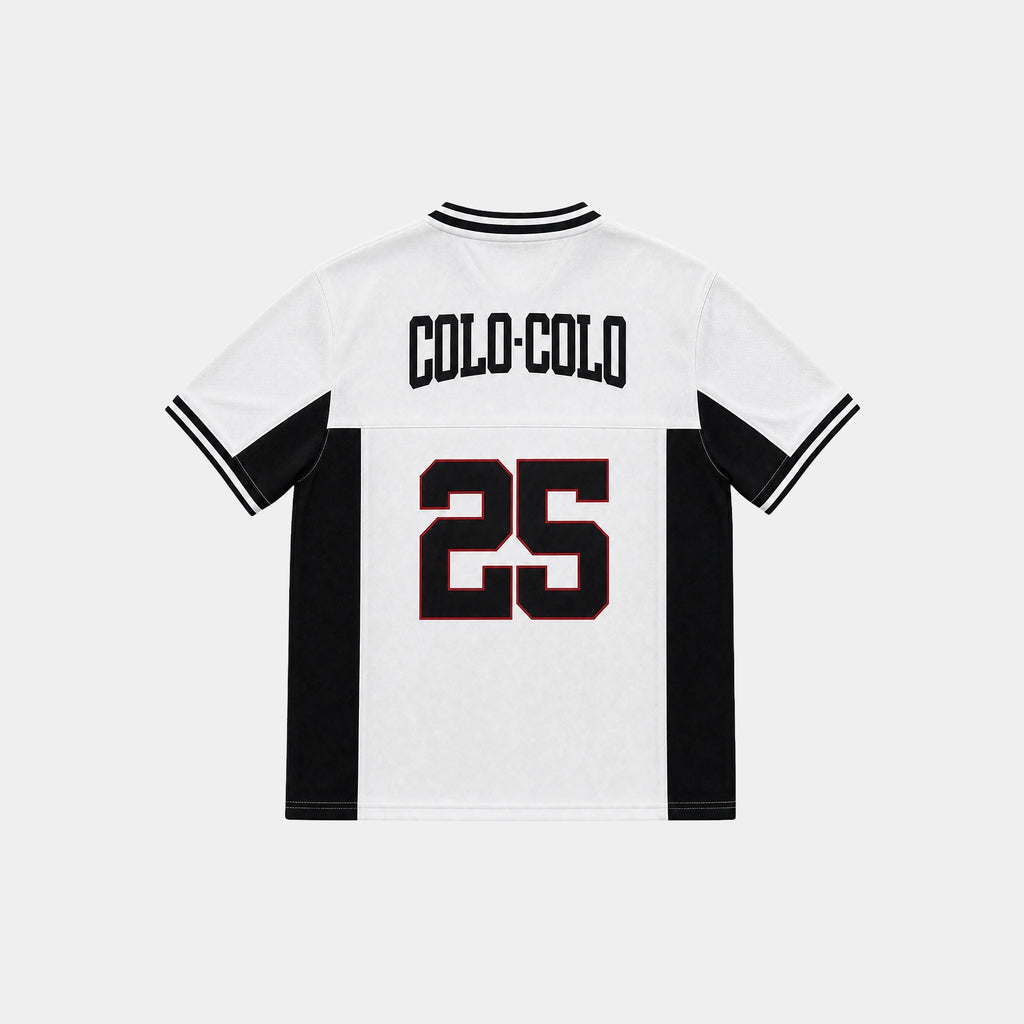 Polera Colo-Colo Urbano Oversize Block Core 1925 Blanco y Negro