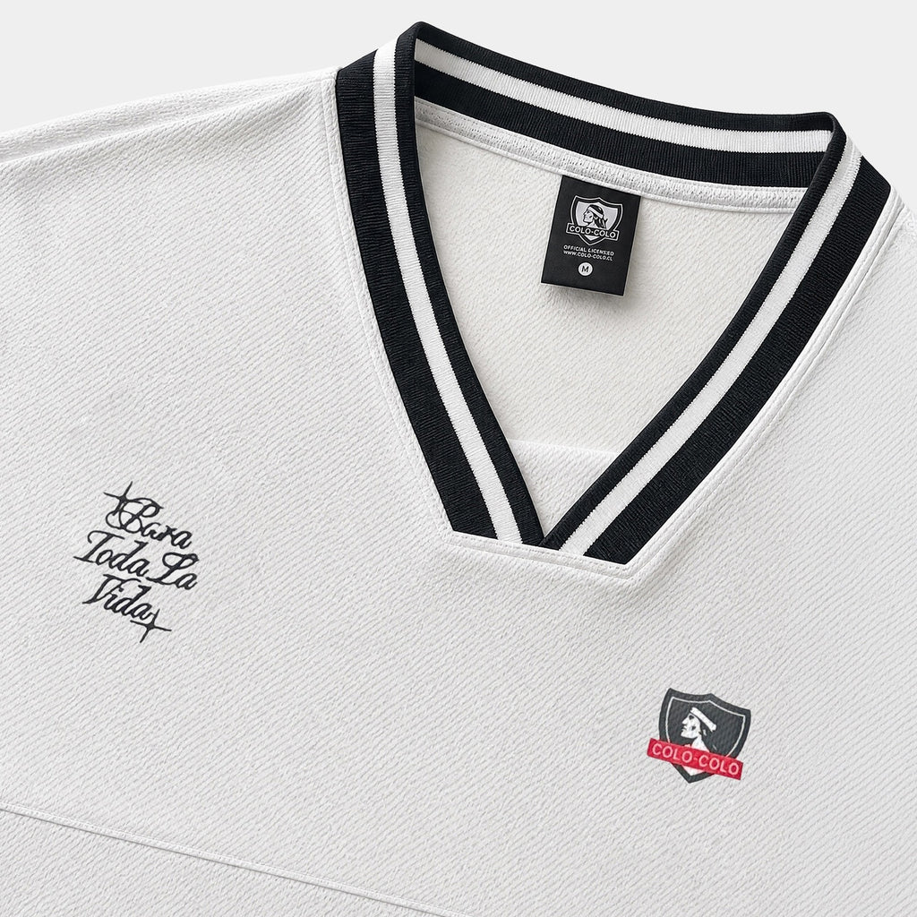 Polera Colo-Colo Urbano Oversize Block Core 1925 Blanco y Negro
