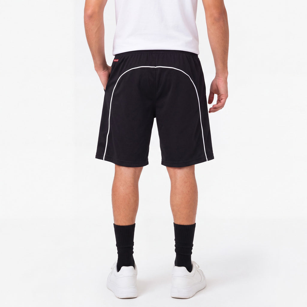 Short Colo Colo Urbano Negro Rayas Blancas Escudo Color