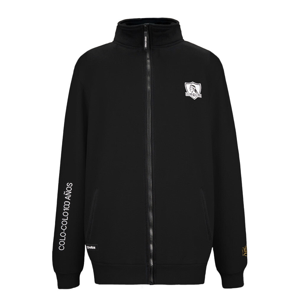 Polerón Colo Colo Urbano Full Zipper Mujer Negro