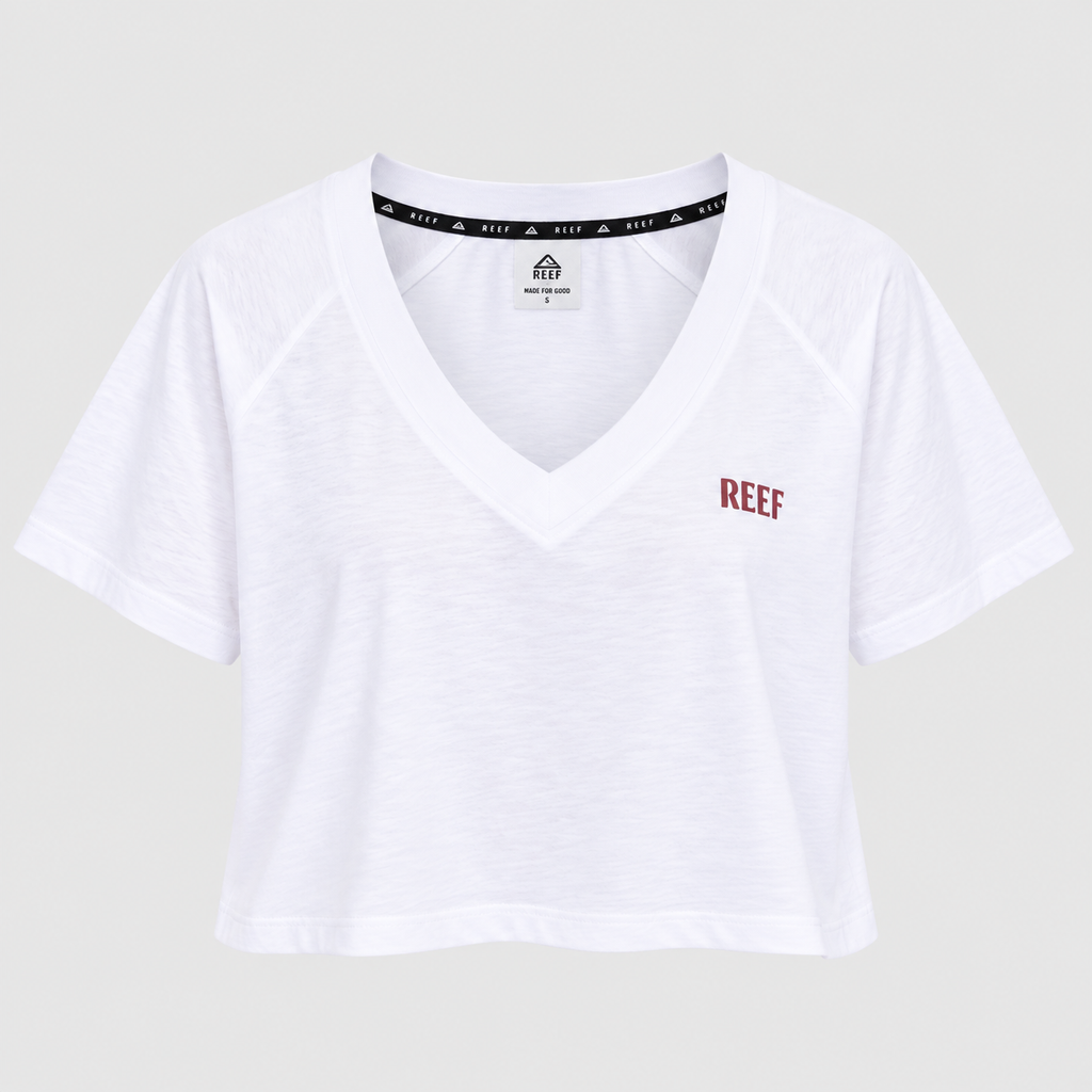 Polera Crop White in V