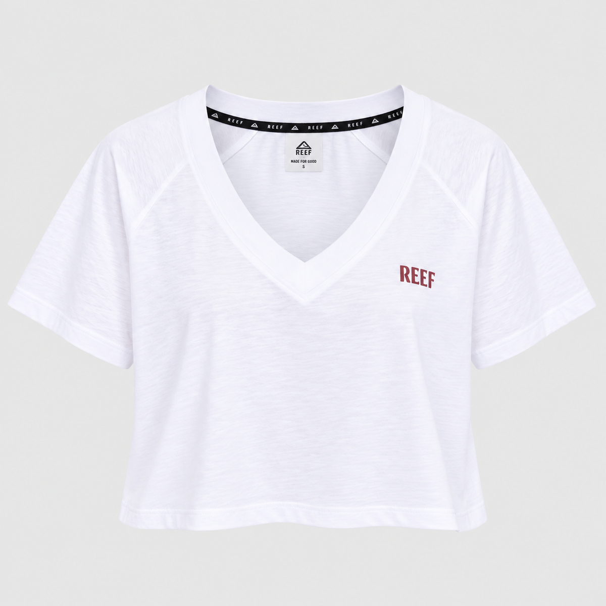 Polera Crop White in V