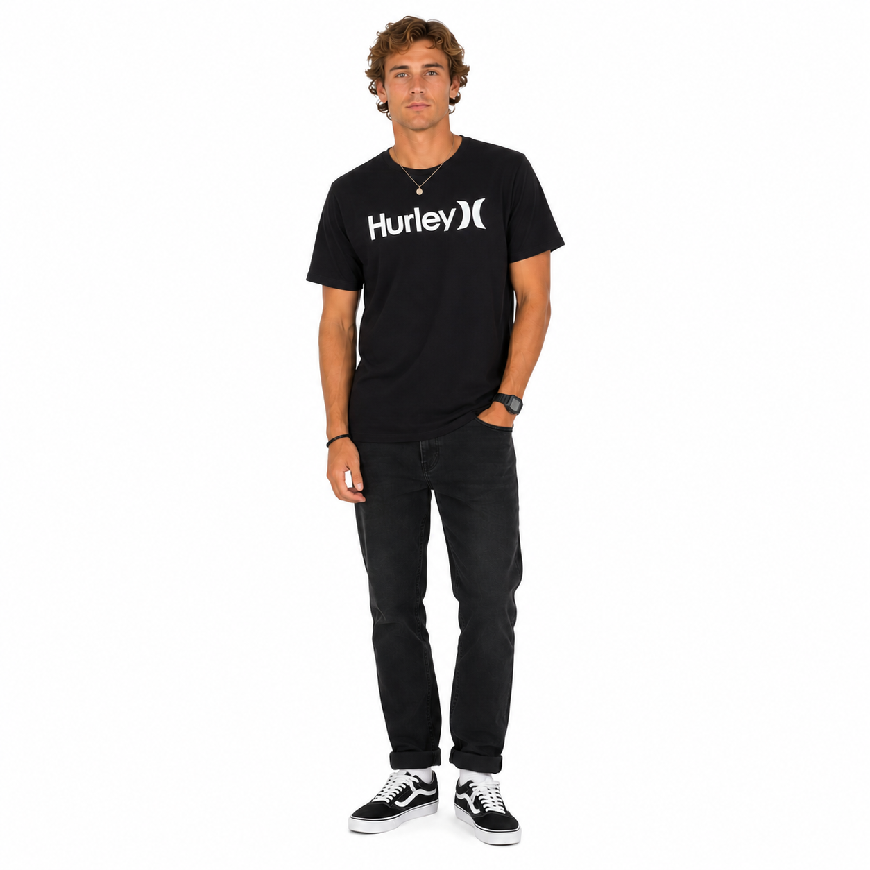 Polera Evd Wsh OAO Solid SS Black Hurley