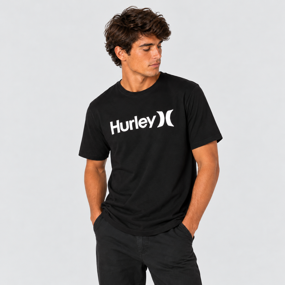 Polera Evd Wsh OAO Solid SS Black Hurley