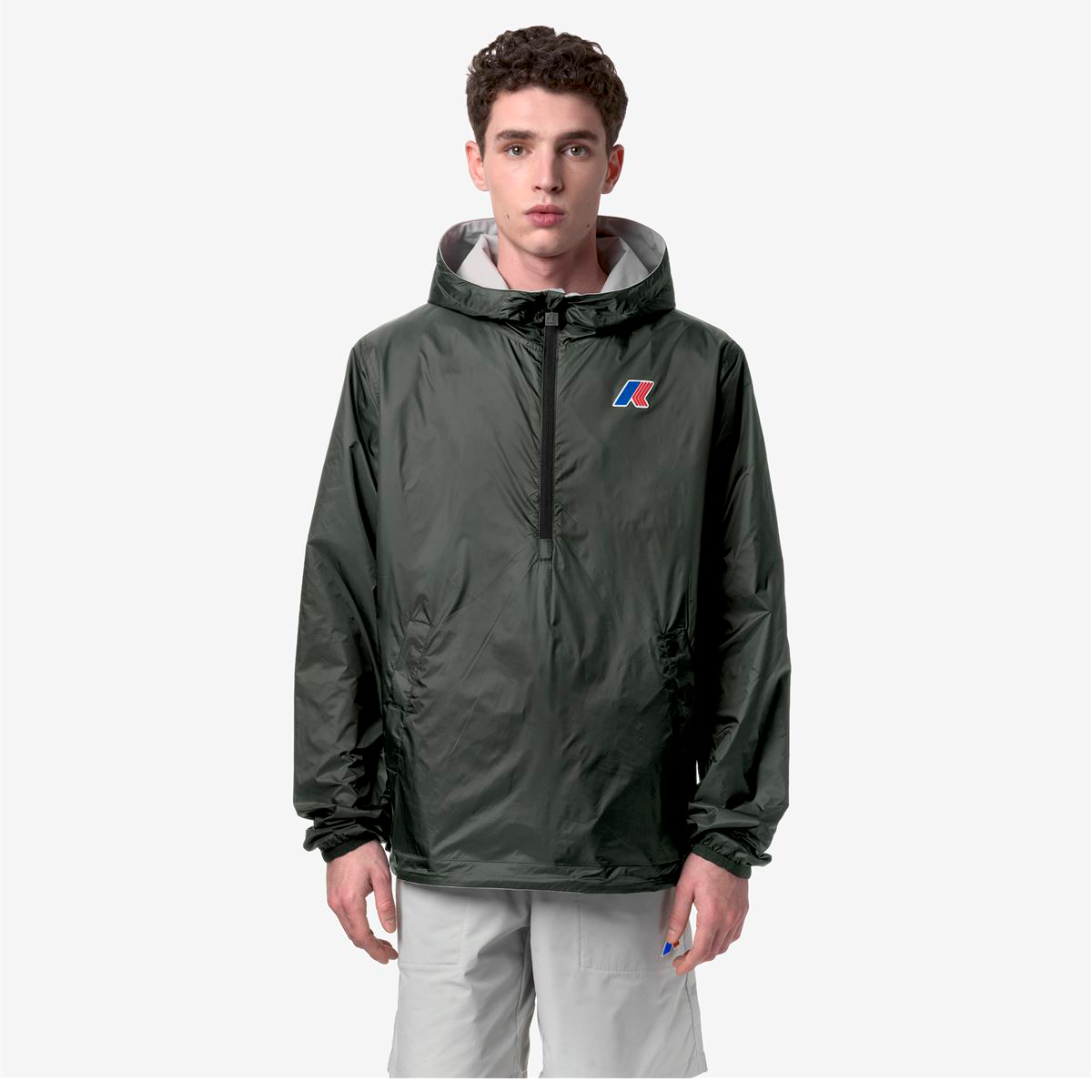 Chaqueta Reversible K-Way Leonardo Fioravanti Austin Beige Green