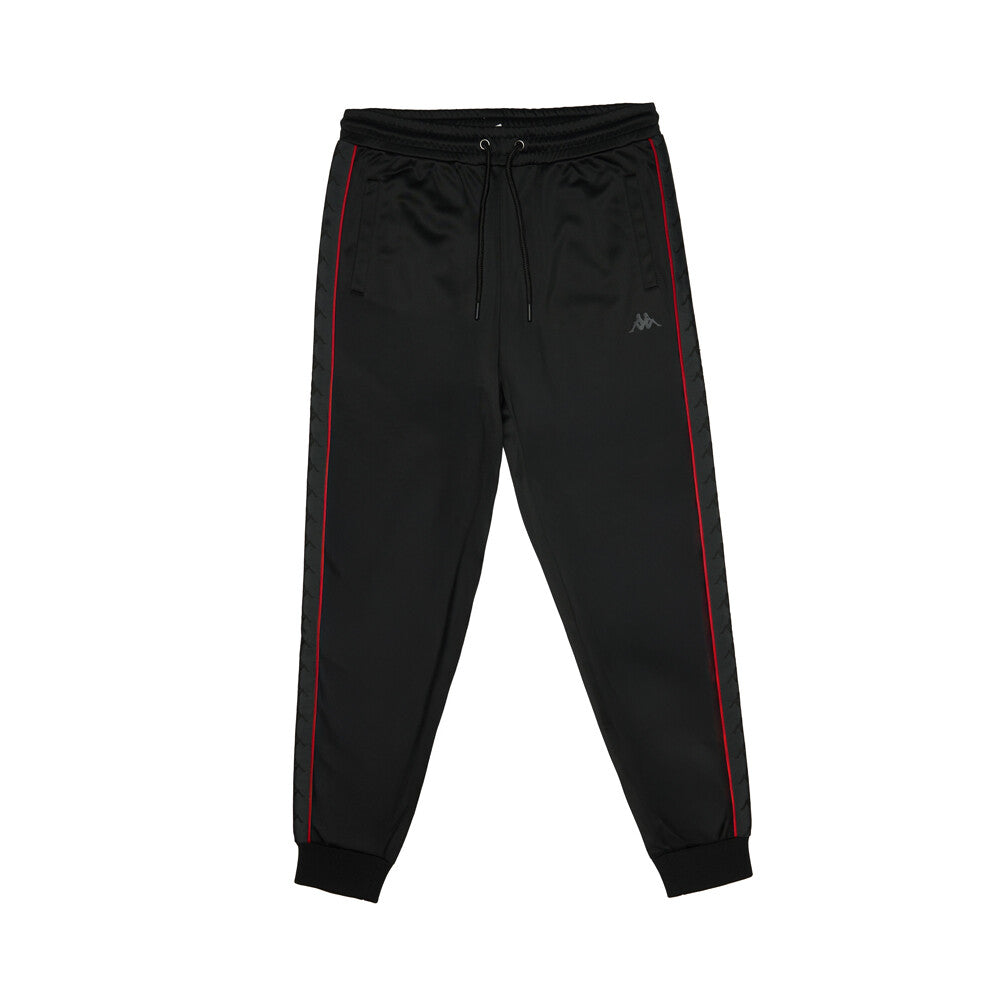 Pantalon Kappa Men Black Banda Black Red