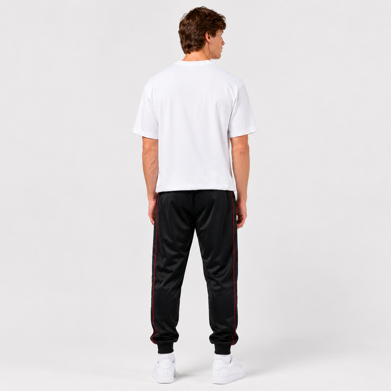 Pantalon Kappa Men Black Banda Black Red