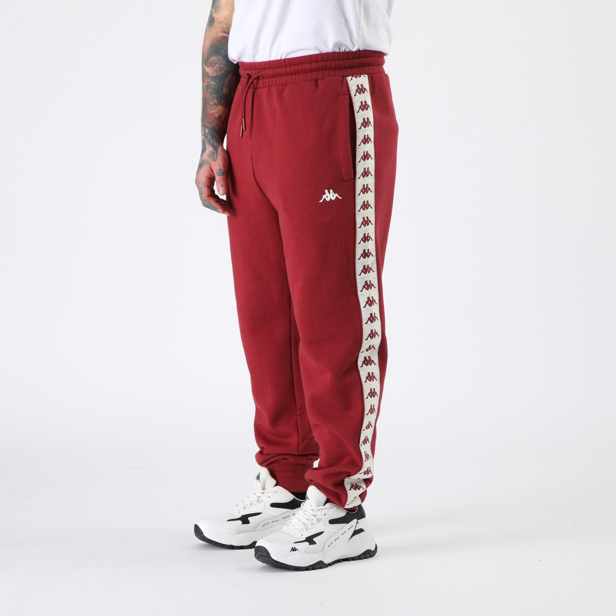 Buzo Kappa Men Banda Burgundy White