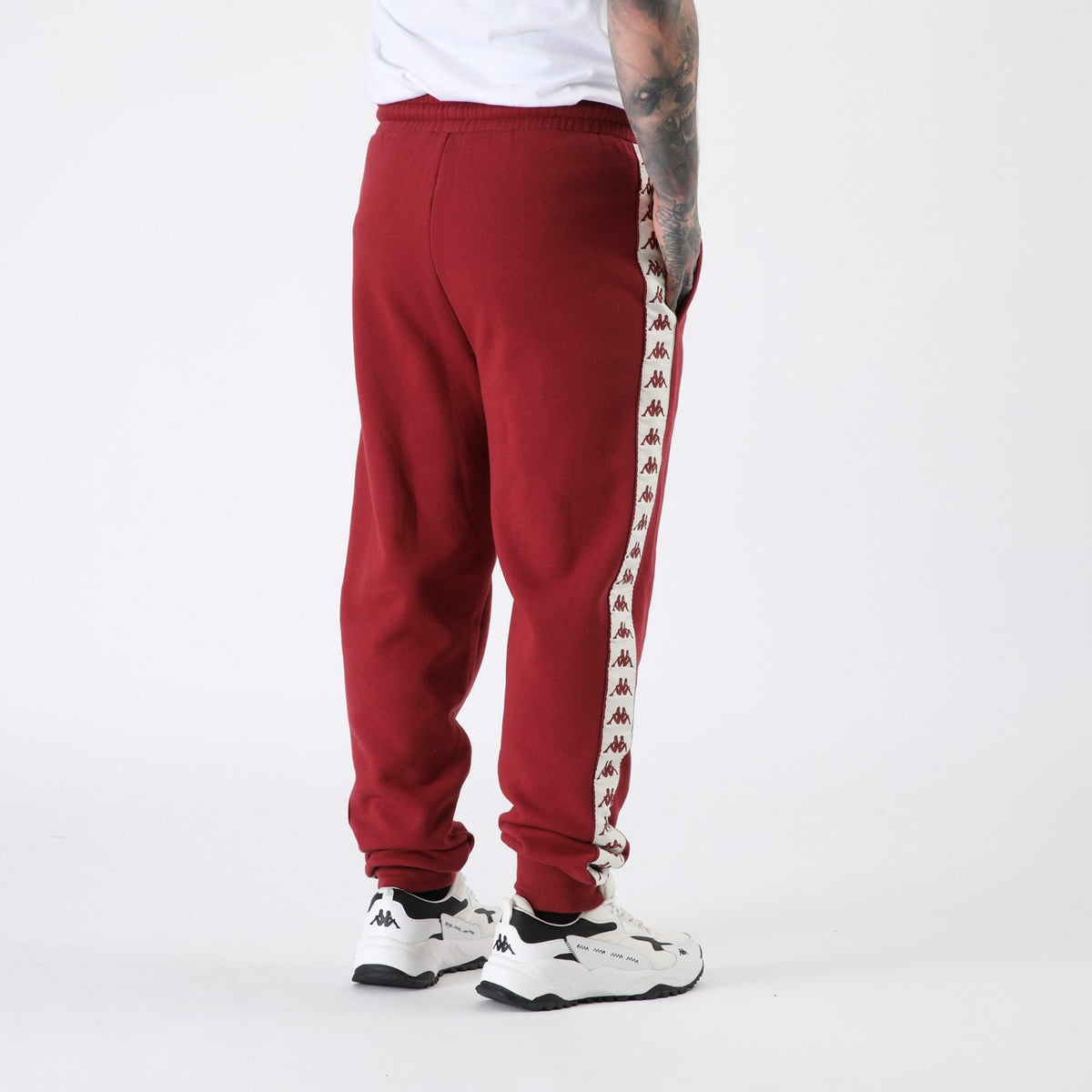Buzo Kappa Men Banda Burgundy White