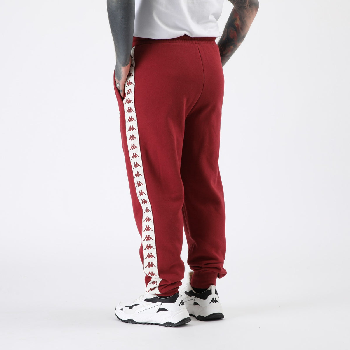 Buzo Kappa Men Banda Burgundy White