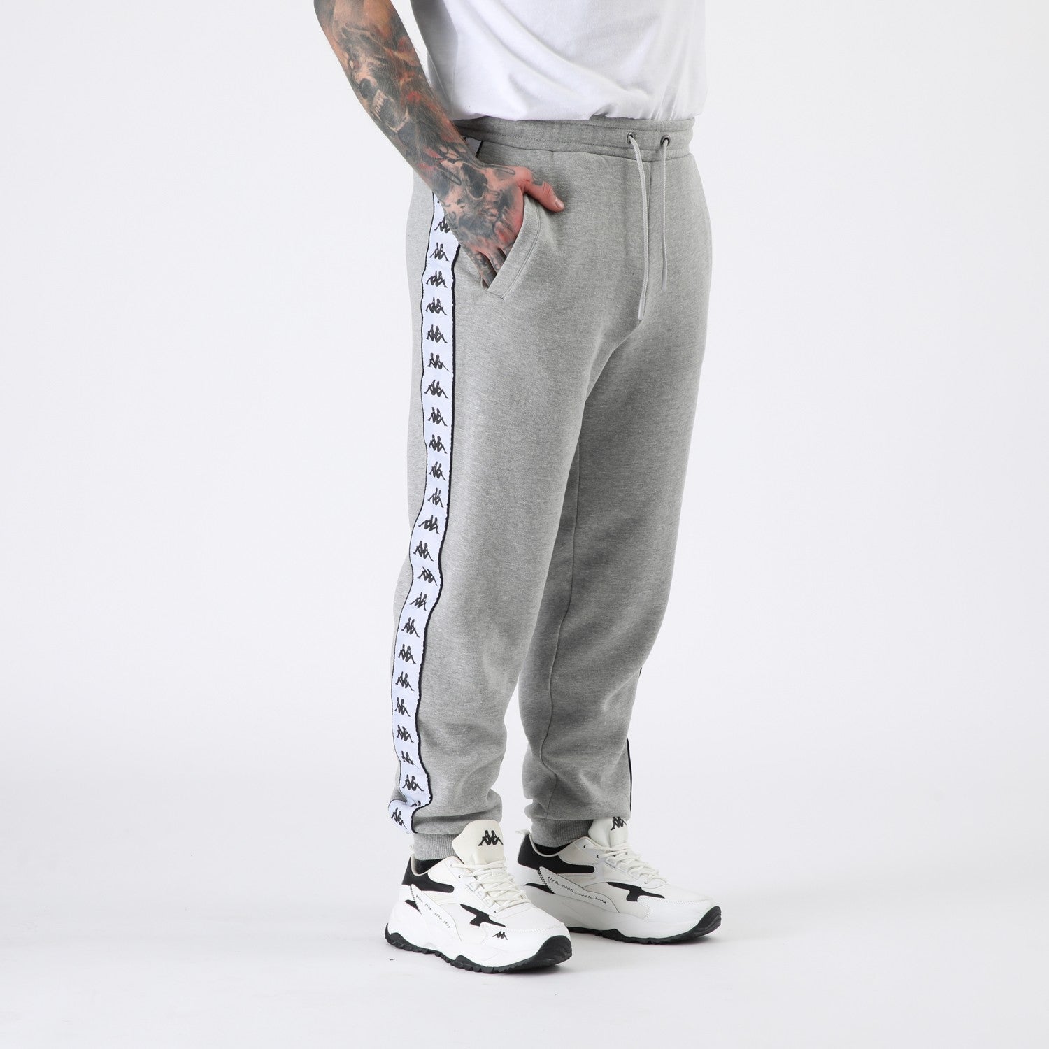 Buzo Kappa Men Banda Grey White