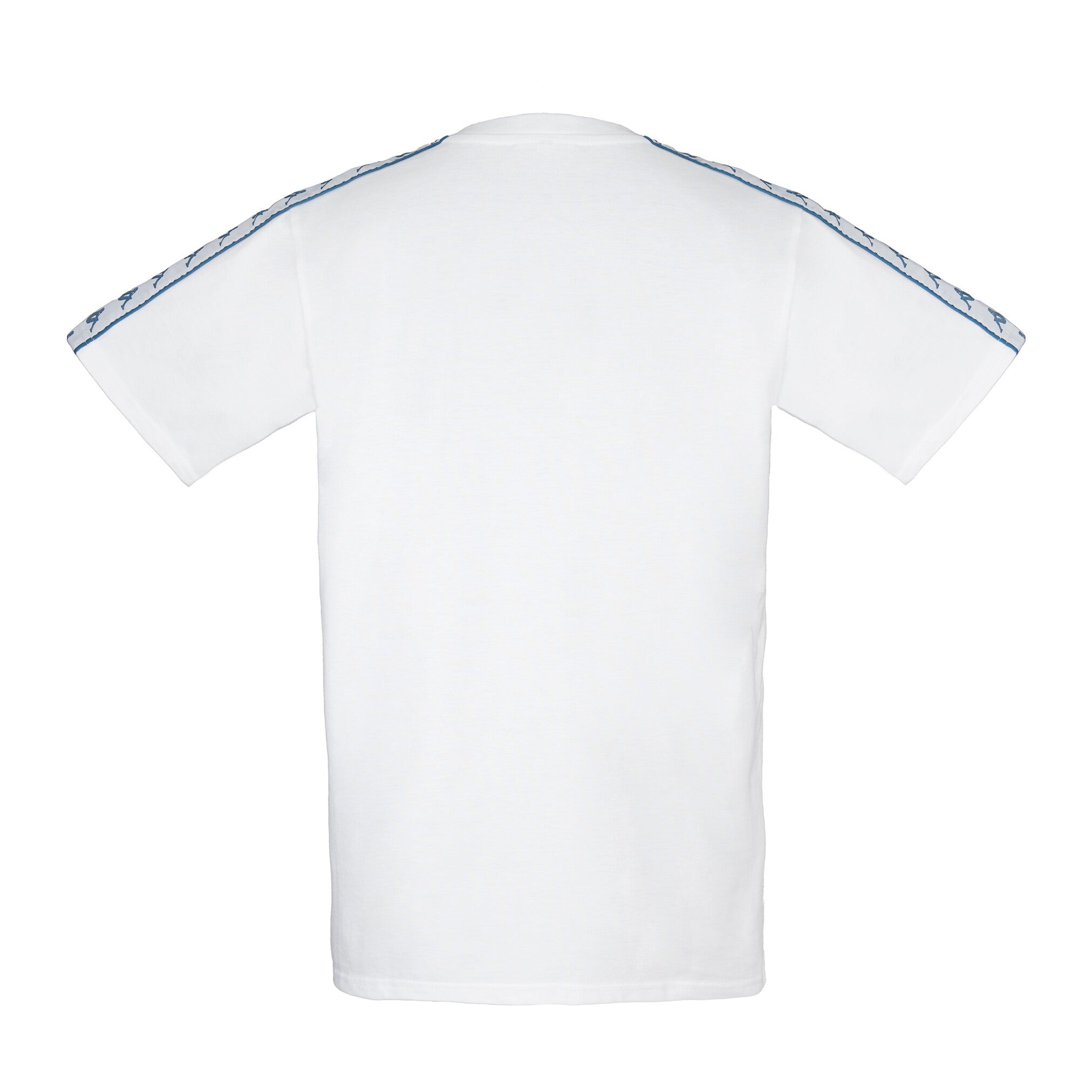 Polera Kappa Men Banda Tiny Logo White Blue