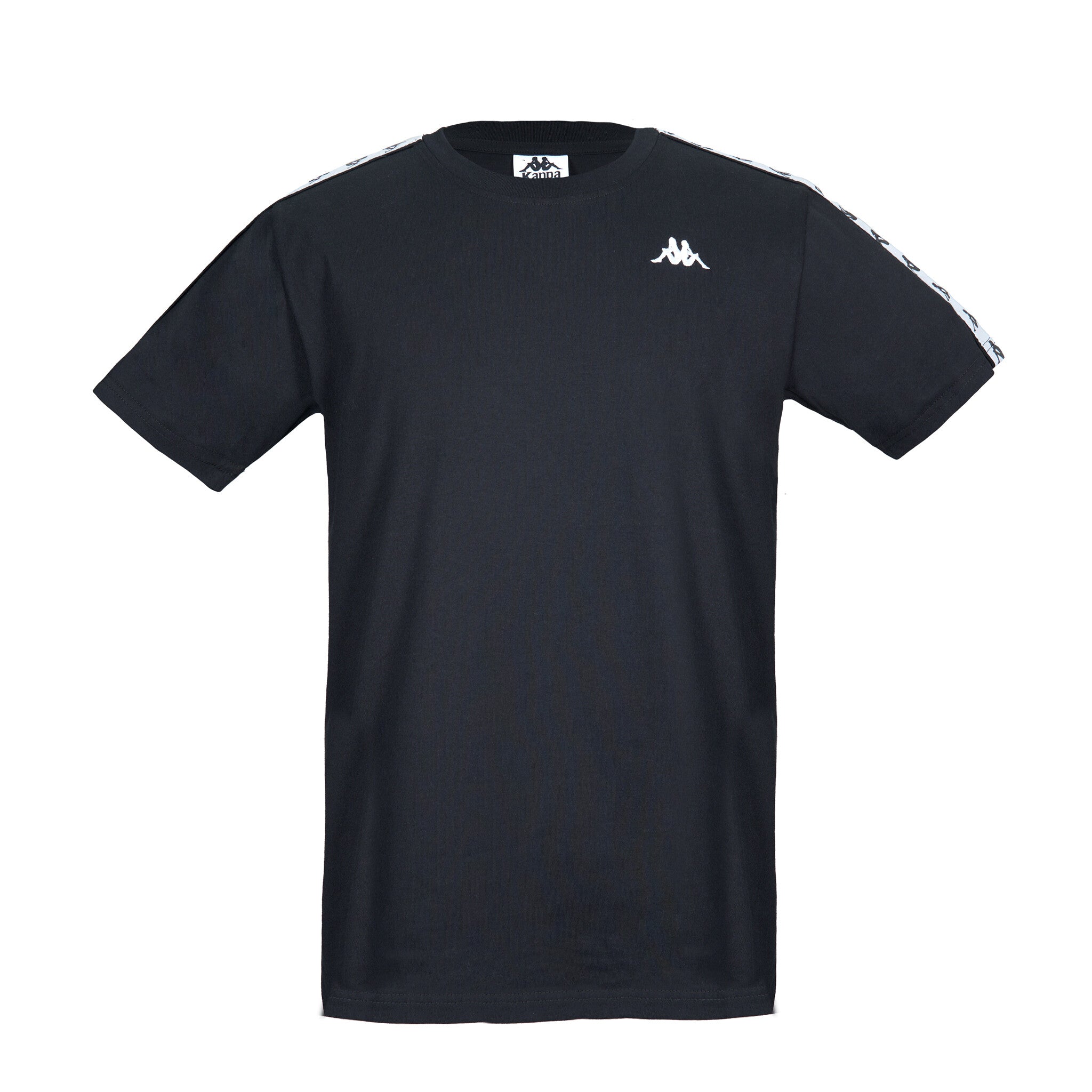 Polera Kappa Men Banda Tiny Logo Black White