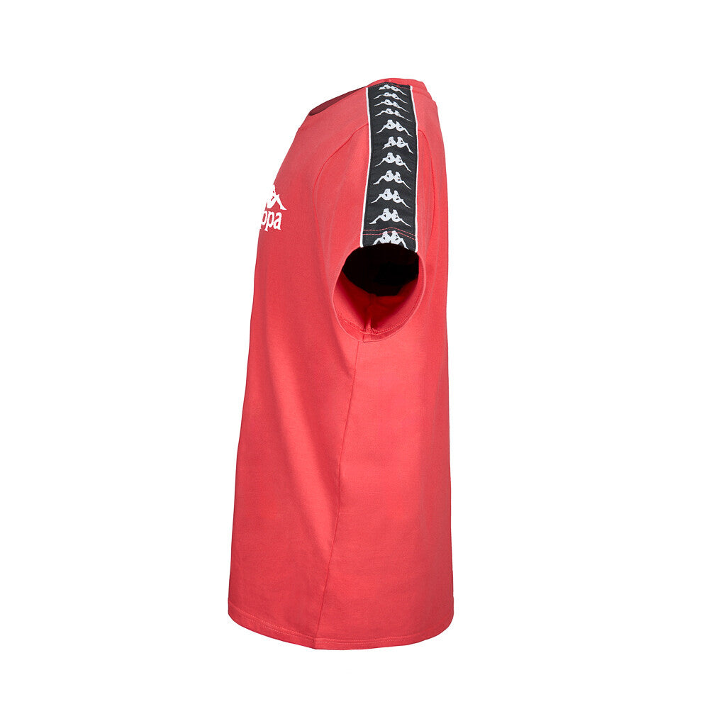 Polera Kappa Men Banda Logo Front Red White