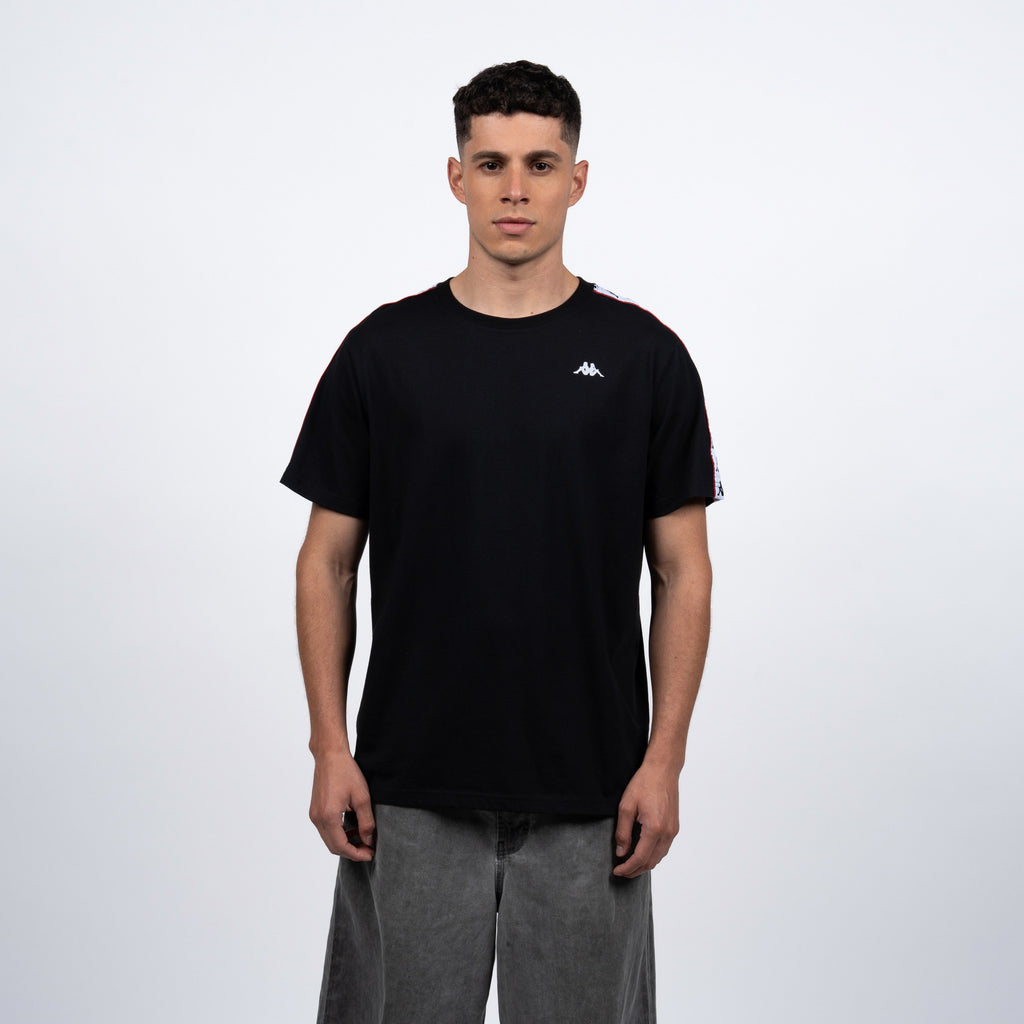 Polera Kappa Men Black Banda White i26