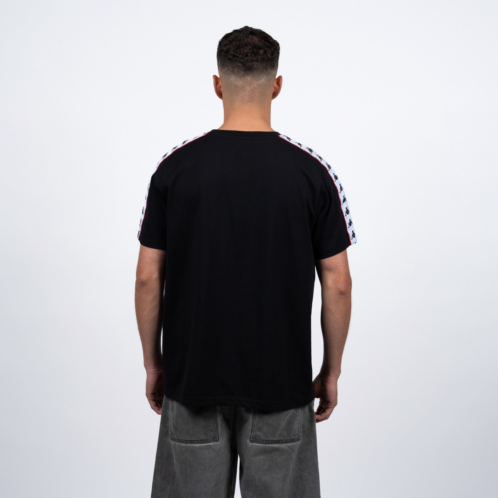 Polera Kappa Men Black Banda White i26