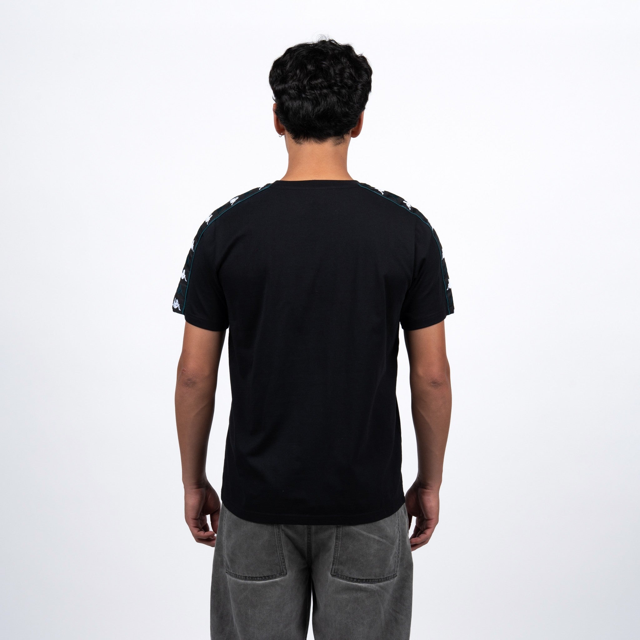 Polera Kappa Men Black Logo Front Black