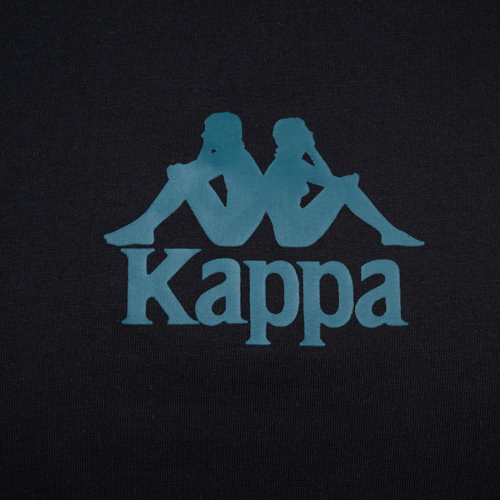 Polera Kappa Men Black Logo Front Black
