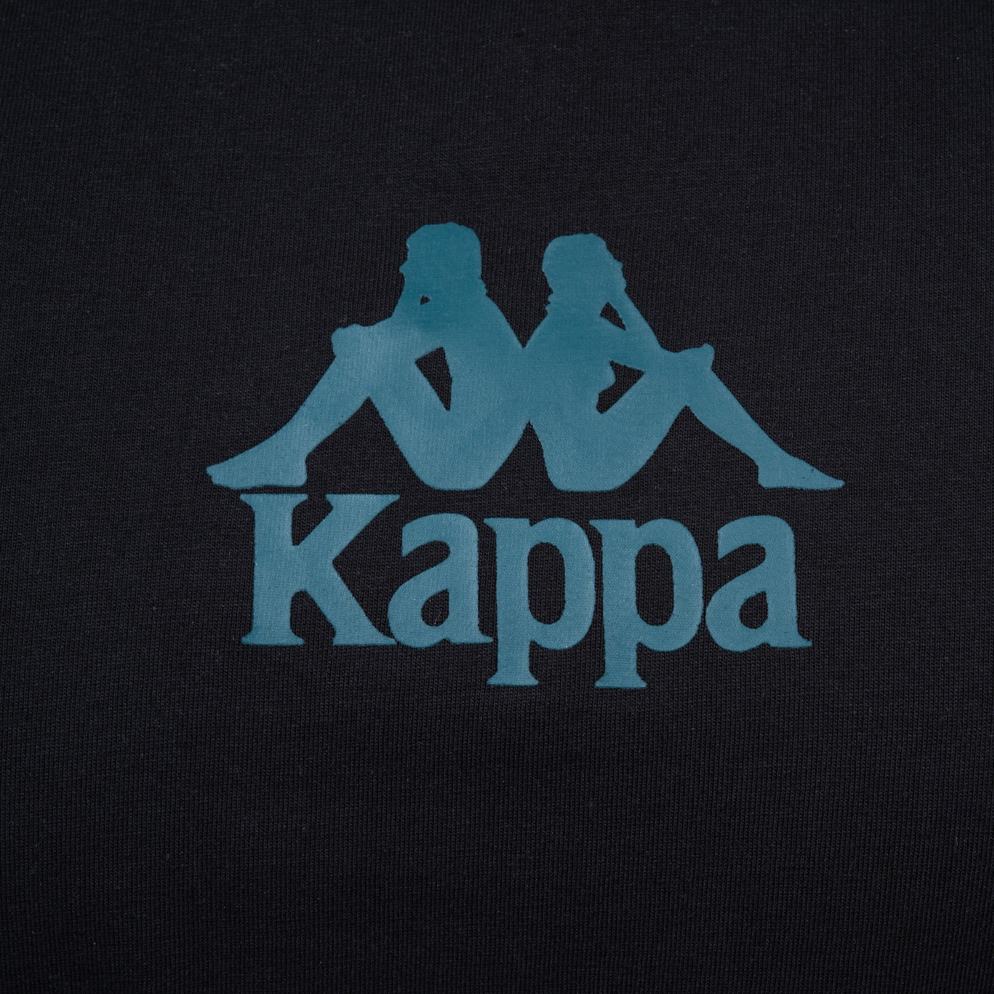 Polera Kappa Men Black Logo Front Black