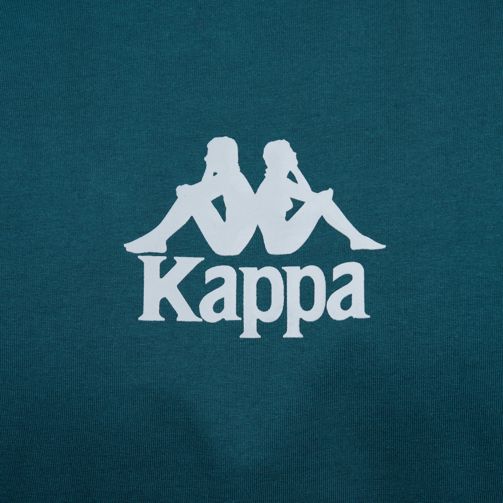 Polera Kappa Men Green Logo Front White