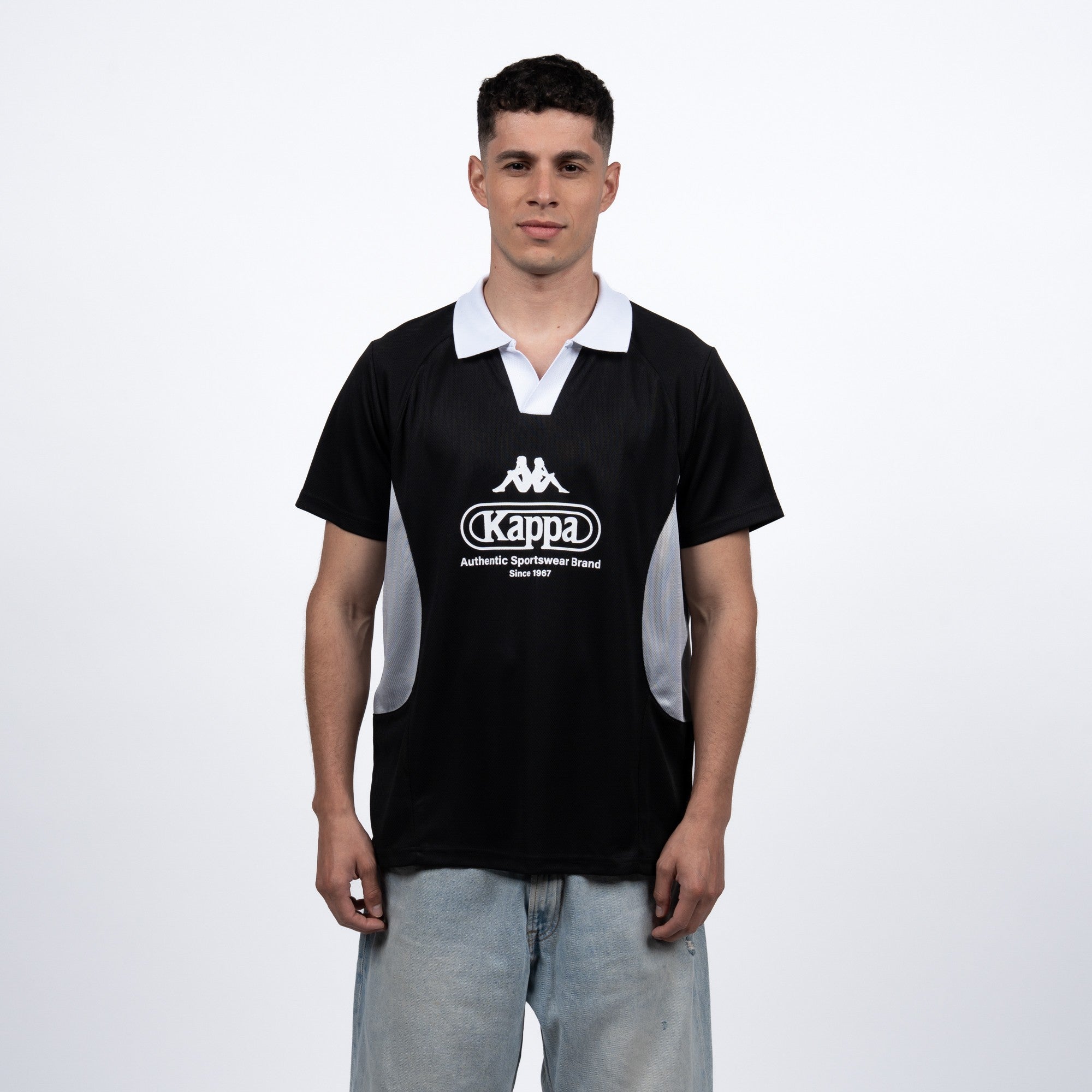 Polera Kappa Men Black Grey White
