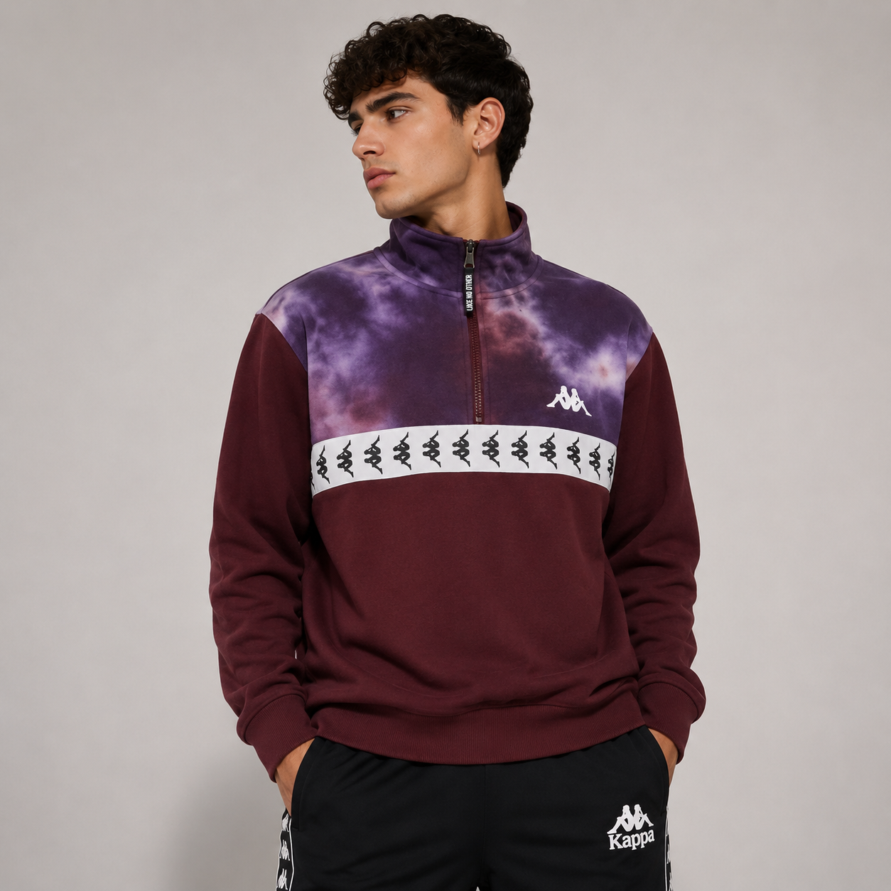 Poleron Men Half Zip Burgundy