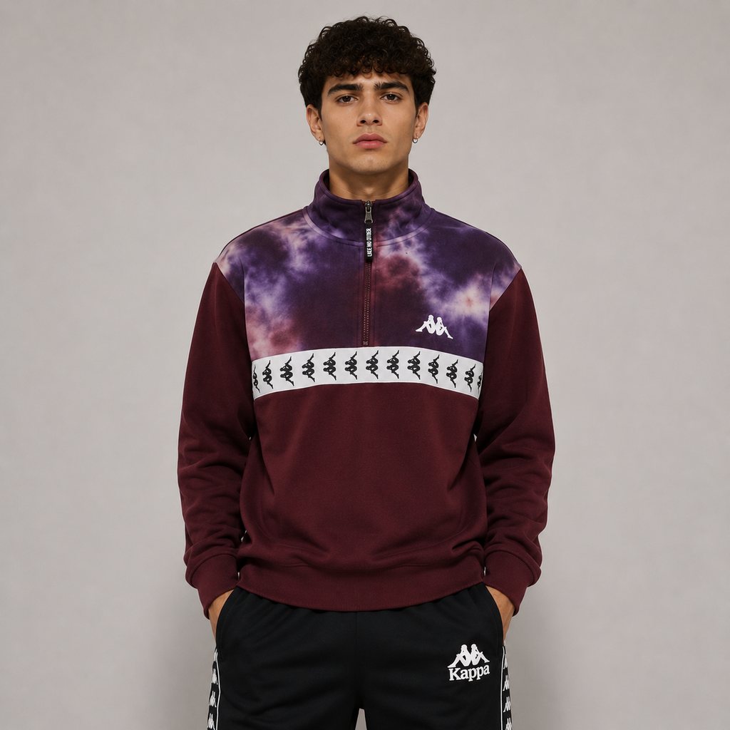 Poleron Men Half Zip Burgundy