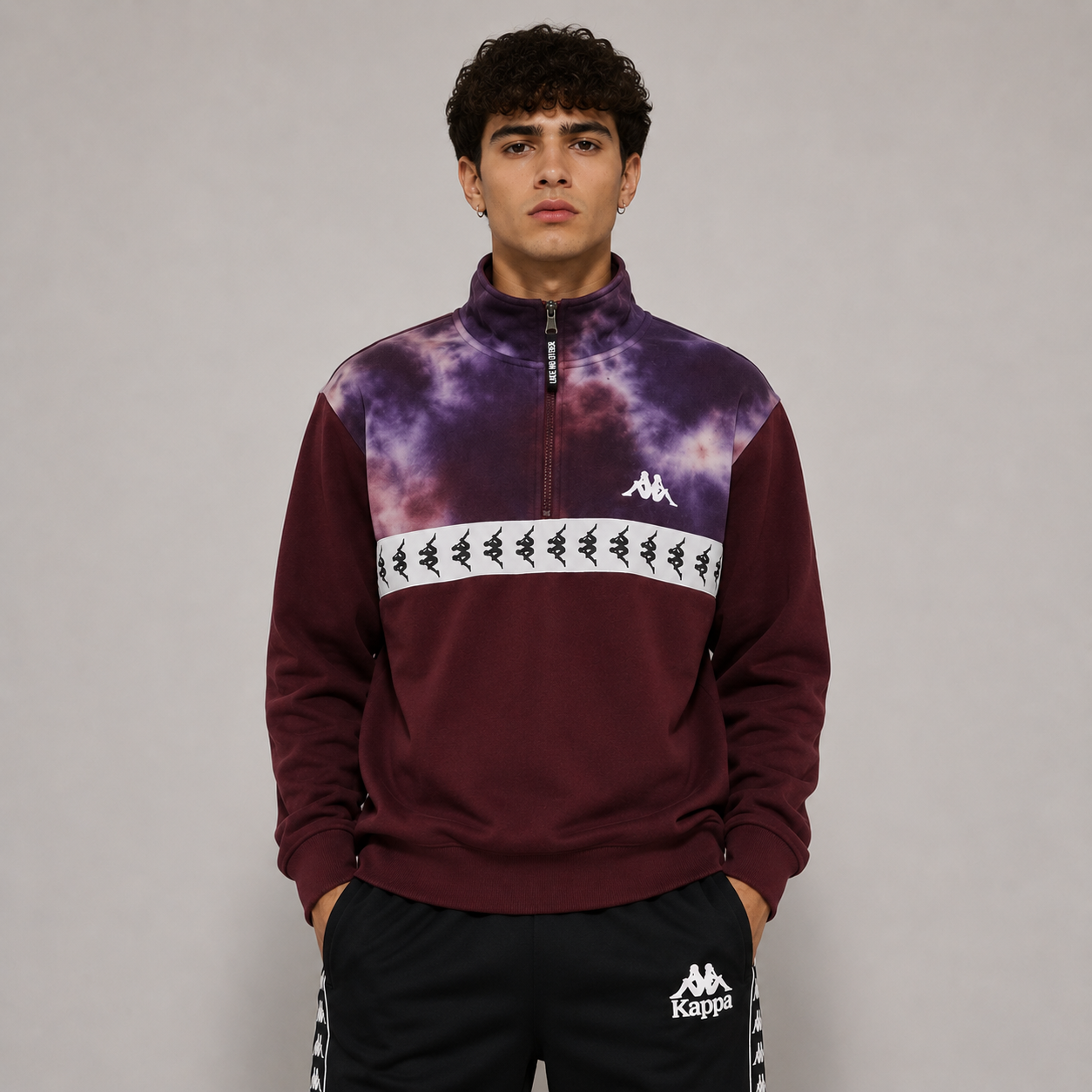 Poleron Men Half Zip Burgundy