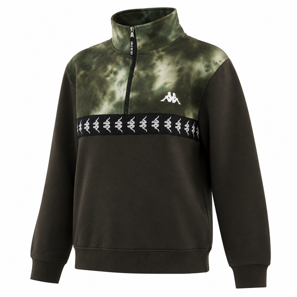Poleron Men Half Zip Dark Green