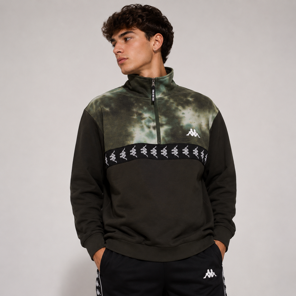 Poleron Men Half Zip Dark Green
