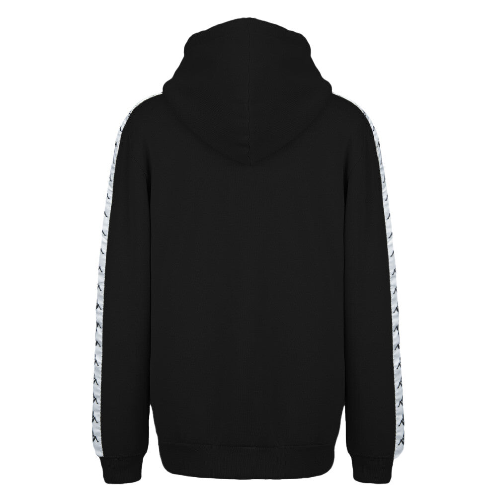 Polerón Kappa Men Hoodie Black Banda Logo White