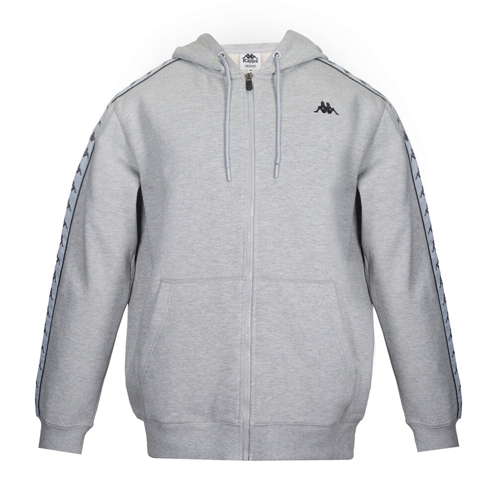 Polerón Kappa Men Full Zipper Grey White Black