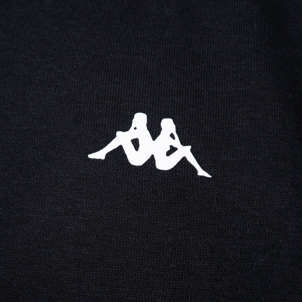 Polerón Kappa Full Zipper Black Banda Grey