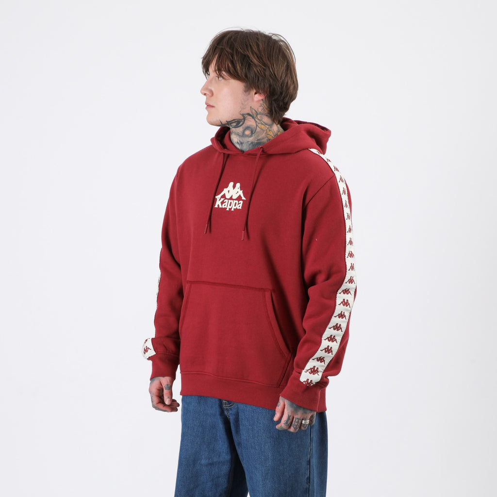 Polerón Kappa Men Hoodie Banda Burgundy Omini White
